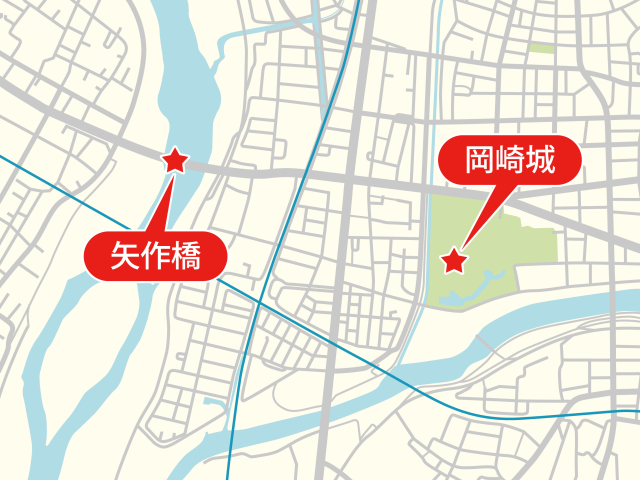 矢作橋の地図