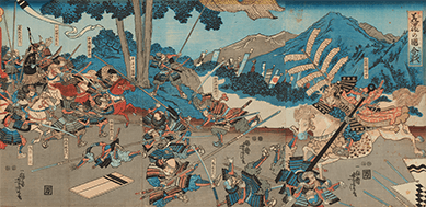歌川芳虎 作「美濃の國合戦」