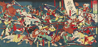 月岡芳年 作「三河後風土記之内 大樹寺御難戦之図」
