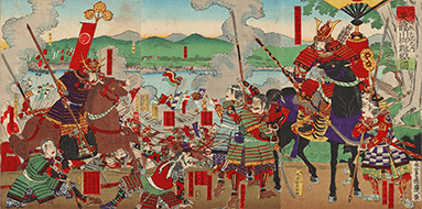 歌川芳虎 作「三河後風土記之内 天龍川御難戦之図」