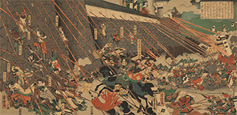 歌川芳虎 作「膳城素肌攻め」
