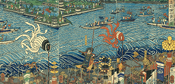 歌川芳艶 作「高松城水責之図」