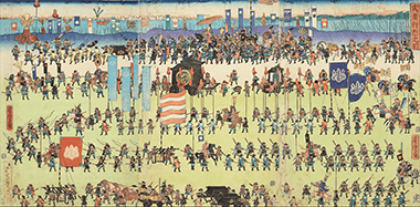 歌川芳虎 作「武者行烈之図」