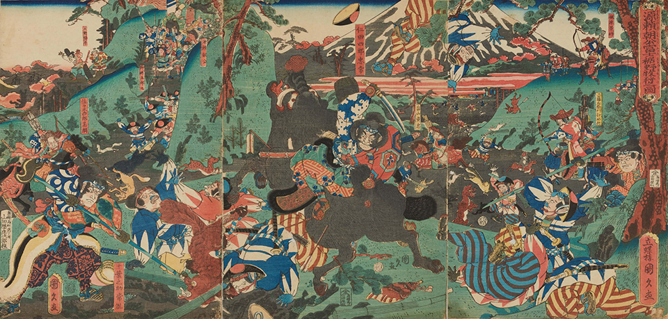 歌川国久（二代） 作「源頼朝公富士之裾野牧狩之図」