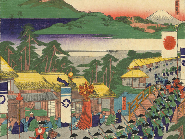 静岡県の宿場町が描かれた浮世絵